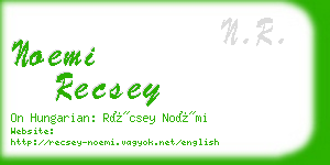 noemi recsey business card